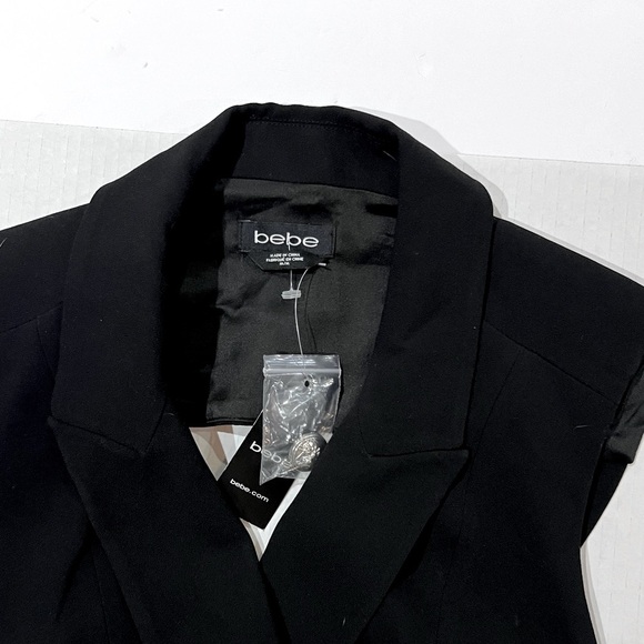 NWT Bebe Cross-back Vest dress jet black size Medium - Picture 5 of 7